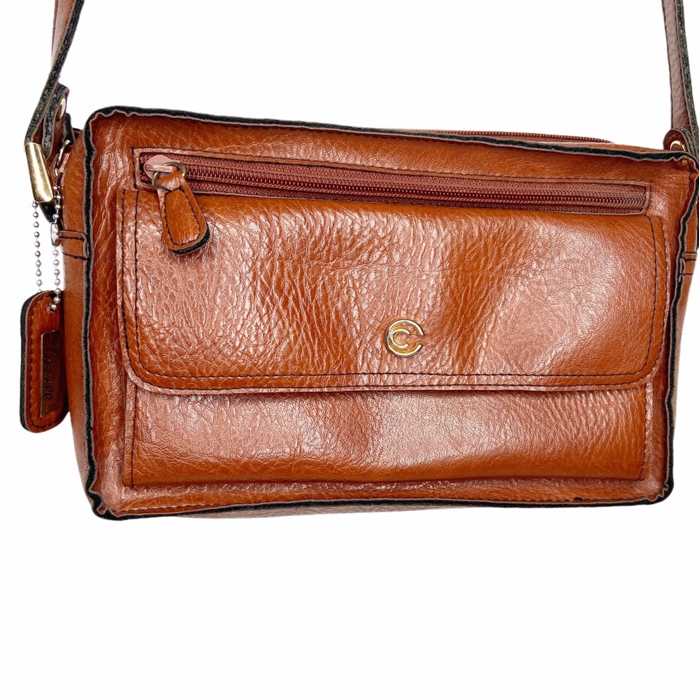Vintage Caramel Leather Cornell Crossbody Bag